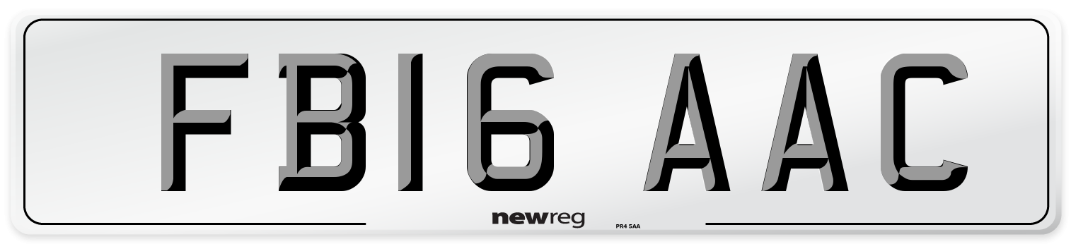 FB16 AAC Number Plate from New Reg